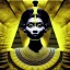 Placeholder: Double exposure of a black and yellow photo of the face of the pharaonic goddess Nefertiti and stairs inside a pyramid, black and yellow photo, a staircase, by John Alexander, stairs, a winding staircase inside a pyramid, inspired by Jerry Schatzberg, stairs to heaven, fine art photography, by Rodolfo Escalara, illustration, by Albert Cotin, beautiful, stairs, inspired by Rudolf Hausner, staircase 1