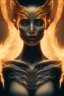 Placeholder: portrait photography of an ethereal beautiful animal goddess, Fire theme art, Dark moody night atmosphere, Portrait of a woman by Michelangelo, 8K, close-up face, anatomically perfect face, oak tree roots, ignore NSFW