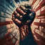 Placeholder: A clenched fist- Art - Tradition - Revolution - Dictator - Mural - Freedom - People, digital art, 4k, full details, high resolution, cinematic