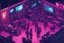 Placeholder: isometric, video game, cyberpunk, strip club, comic book art style, night time,