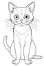 Placeholder: coloring page for kids, cat, cartoon style, thick outline, low details, no shading, no color