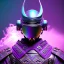 Placeholder: samurai purple masked villain in galaxy, teal and purple smoke, detailed, realistic, 4k