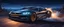 Placeholder: modern Car drifting in night in random landscape, peinture realiste cartoon