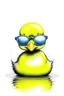 Placeholder: cool duckie sunglasses duckling funny ducky rubber duck design , Pencil Sketch , water color