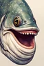 Placeholder: one fish with human smile