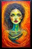 Placeholder: your old self cracking open; a surreal Renaissance acrylic painting