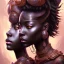 Placeholder: sango fantasy, fantasy magic, intricate, sharp focus, illustration, highly detailed, digital painting, concept art, matte, masterpiece head sexy lady body black African beauty space lady black leopard skin one head African afro sun