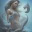 Placeholder: sango fantasy, fantasy magic, intricate, sharp focus, illustration, highly detailed, digital painting, concept art, matte, artgerm and paul lewin and kehinde wiley, masterpiece sexy lips Asian afro lips black African lady body mermaid Dragon fish head silver space lady sea under water mermaid pretty