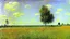 Placeholder: Sunny day, prairie, tree, flowers, alfred sisley painting