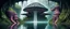 Placeholder: geometric alien space port building in water in front of jungle waterfall colorfull dork neck bambooza schizoid dreams in the style of giger and escher
