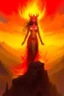 Placeholder: a fire spirit goddess on a mountain