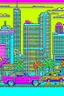 Placeholder: 80s miami drawing cartoon pixel art