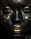 Placeholder: a beautiful black woman face made of kintsugi seam, photo realistic, 16K