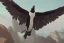 Placeholder: penguin flying in the sky with his two wings