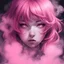 Placeholder: Anime girl face in smoke with pink colour