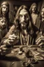 Placeholder: Jesus and some friends smoking and playing cards, davinci. Surreal. Agony face, smile, pain scream. Fish eye lense camera. Perfect composition.