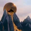 Placeholder: the broken sun melts down the mountain, pierced through the bottom