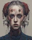 Placeholder: A portrait of a Singer Danish MØ face, cyberpunk, symmetry, hyperdetailed, painting by John Kenn Mortensen, darkblue and darkred tones,