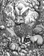 Placeholder: forest animals, coloring page, perfect composition, beautiful detailed intricate insanely detailed octane render trending on artstation, perfect coloering page,,white, ((((black and white)))))