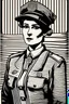 Placeholder: Retrato completo de una policía , xilografia duotono
