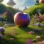 Placeholder: pixar style, volumetric summer garden environment and background, realistic painting of an apple, looking excited, detailed digital painting, extreme dense and fine fur, anime, ornate, colour-washed colors, elegant, small minutiae, tiny features, particulars, centered, smooth, sharp focus, renderman gofur render, 8k, uhd, detailed eyes, realistic shaded volumetric lighting, sunlight caustics, backlight, centered camera view