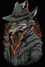 Placeholder: mysterius hunter with fox's mask like bloodborne style