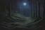 Placeholder: night, forest, cliff, 2000's gothic horror movies influence, otto pippel impressionism paintings