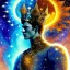 Placeholder: A divine being made from the combination of water and sun with cosmic powers and Dracula God-like man with infinite power who owns the galaxies and wears a beautiful crown A battle suit made of galaxies and stars with a glove that has seven endless stones with a mighty army behind him