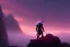 Placeholder: dark elf man, drizzt, pink eye, fantasy, forest, sunset, mystic, fog render unreal, cave exit, mountain, 2 scimitars, big landscape