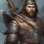 Placeholder: Portrait of Gradwulf the barbarian warrior. He is an unattractive man in his 30s with battlescars across his face. He wields a two-handed battle-axe.