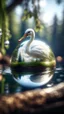 Placeholder: portrait of swan inside a boat crystal ball hanging from a tree in the mountain , shot on Hasselblad h6d-400c, zeiss prime lens, bokeh like f/0.8, tilt-shift lens 8k, high detail, smooth render, down-light, unreal engine, prize winning