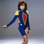 Placeholder: youthful Marilu Henner as a Star Trek TOS woman officer in iconic Mondrian geometry leotard