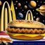 Placeholder: McDonalds golden arches in outer space