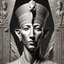 Placeholder: Illustrative sketch of Pharaoh Akhenaten, front view, ultra quality, hyper detailed, maximalist, 8k