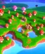 Placeholder: A small and colourful mushroom village, medevil fantasy