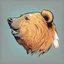 Placeholder: funny bears head from profile, 70's comics style