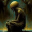 Placeholder: Melancholy a hunger that never satisfies, by Dave McKean, inspired by the nightmare paintings of Zdzislaw Beksinski, gnostic hydraulics, Vaporpunk, sinister,