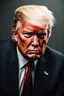 Placeholder: Portrait of Donald trump, half skeleton and half human