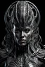 Placeholder: 3D rendering of Expressively detailed and intricate of a hyperrealistic HR Giger character: glossy black, cyborg, HR Giger, bionic muscle and vines,single object, black background, octane render, 8k post-production, dendritic, artstation: award-winning: professional portrait: atmospheric: commanding: fantastical: clarity: 16k: ultra quality: striking: brilliance: stunning colors: amazing depth