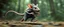 Placeholder: rat gremlin elf halfling pixie fast runner, airbrush and pen outline, realistic 3d rendering with high contrast motion blur forest background