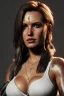 Placeholder: portrait busty and face, camilla luddington abandoned, big busty, T-shirt lara croft clothes