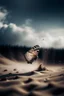Placeholder: Butterfly fading into dust and floating into the sky