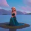 Placeholder: a full body portrat of a gorgeous busty female fantasy mage laying by a lake caressing herself wearing a sensual dress