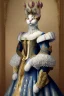 Placeholder: Portrait of a cat which is dressed like empress Elizabeth of Austria.