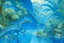 Placeholder: A blue watery coast with water dragons near a rainforest designed in ancient Roman mosaics painted by Claude Monet