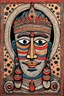 Placeholder: a king's face in Madhubani art style