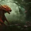 Placeholder: film still, cinematic dragon, wild animal, dangerous beast, sharp teeth, blazing forest fire by teamlab terry redlin