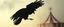 Placeholder: crow man simulacra acrobatic dodge, circus, dream fog