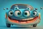 Placeholder: whimsical cartoon car with big eyes and its front grill forming a friendly smile