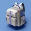 Placeholder: Tiny cute isometric backpack, soft smooth lighting, with soft colors, 100mm lens, 3d blender render, trending on polycount, modular constructivism, blue background, physically based rendering, centered.